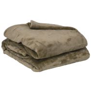 Lot de 4 couvertures microflanelle microfibre 180 x 220 cm Taupe