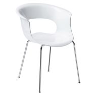 Lot de 4 fauteuils Miss B antichoc 4 pieds blanc brillant - chromé