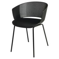 Lot de 4 fauteuils polypropylène Noelle noir