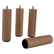 Lot de 4 pieds cylindrique bois naturel hauteur 20 cm