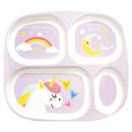 Lot de 4 plateaux 4 compartiments 24 x 21,5 Licorne mélamine Plastorex