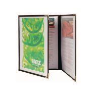 Lot de 4 protège menus en plastique et métal A4