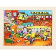 Lot de 4 puzzles 'Les transports' de 35 pièces en bois.