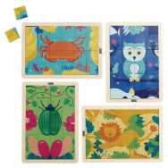 Lot de 4 puzzles bois magiques - animaux