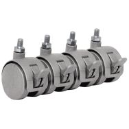 Lot de 4 roulettes p/cloison METROPOL - Gris