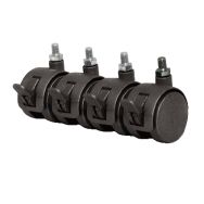 Lot de 4 roulettes pivotantes pour penderie Montana - Noir