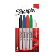 Lot de 4 sharpie pointe ogive 0,9mm: bleu, noir, rouge, vert
