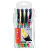 Lot de 4 surligneurs Stabilo Navigator - Pointe Biseautée - 4 coloris