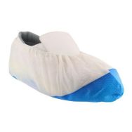 Lot de 500 Surchausssure à usage unique en polyéthylène blanc et bleu
