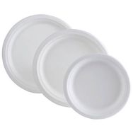 Lot de 50 assiettes rondes bagasse 23 cm -Publi Embal