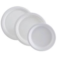 Lot de 50 assiettes rondes bagasse 26 cm -Publi Embal