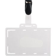Lot de 50 badges avec clip en PVC dur - Pavo
