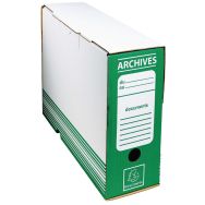 Lot de 50 boîtes archive dos 100mm carton ondulé couleurs 25x34cm Vert