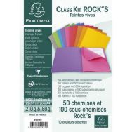 Lot de 50 chemises dossier 210 g + 100 sous chemises 80g, couleurs vives