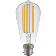 Lot de 5 Ampoule filament LED ba22d ST58 550 lm 6.5W coloris clair