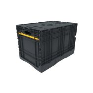 Lot de 5 Bac rabattable - 600x400x400 - Gris - Couvercle - 80L