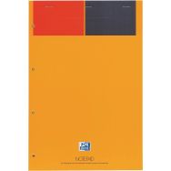 Lot de 5 Bloc agrafé + perforé A4+ 160 pages 80g jaune ligné 6mm