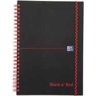 Lot de 5 Cahier black'n red spirale A5 140pages 90g ligné 7mm polypro