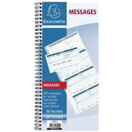 Lot de 5 Carnet spiralé- Messages téléphones - 50 feuilles dupli autocopiantes
