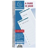 Lot de 5 Carnet spiralé 29,7x14cm - à faire ce jour - 125 feuilles