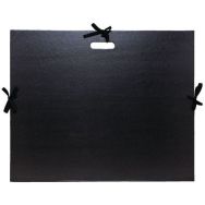Lot de 5 Carton à dessin kraft noir vernis avec rubans et poignée