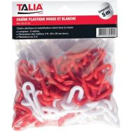 Lot de 5 Chaîne plastique - Rouge / blanc - n°8