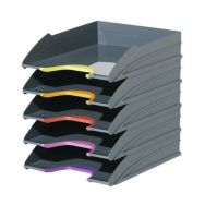 Lot de 5 Corbeilles à courrier Varicolor Gris