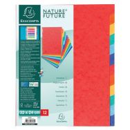 Lot de 5 Intercalaires carte lustrée 225g 12 positions 24x32cm