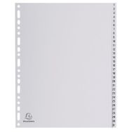 Lot de 5 Intercalaires numériques pp gris 31 positions - a4 maxi