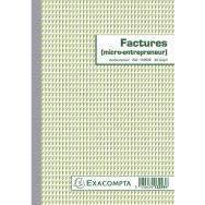 Lot de 5 Manifold Factures micro-entrepreneur 21x14,8cm - 50 feuillets dupli