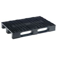 Lot de 5 Palette plastique PE recyclé 800x1200 - monobloc 3 semelles