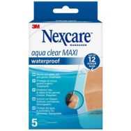 Lot de 5 Pansements imperméables Nexcare Aqua Clear MAXI, 60mmx88mm