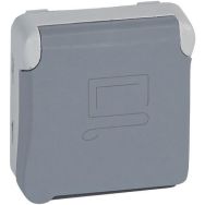 Lot de 5 Prise courant 2P+T/ détrompage composable IP55 16A 250V-gris
