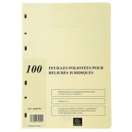 Lot de 5 Recharge de 100 feuillets A4 80g pour reliure juridique