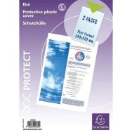 Lot de 5 Sachet 10 étuis de protection simples pvc lisse A4 maxi