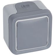 Lot de 5 Sortie de câbles avec serre-câbles Plexo saillie gris