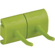 Lot de 5 Support mural hygiénique - Double crochet - 8,3cm - Anis