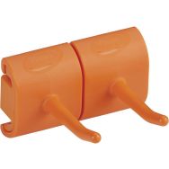 Lot de 5 Support mural hygiénique - Double crochet - 8,3cm - Orange