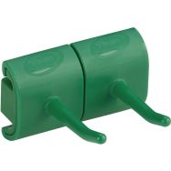 Lot de 5 Support mural hygiénique - Double crochet - 8,3cm - Vert