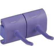 Lot de 5 Support mural hygiénique - Double crochet - 8,3cm - Violet