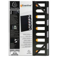 Lot de 5 Trieur rigide dos extensible 9 compartiments noir harmonika®