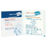5 boîtes de 5 compresses de gaze stérile,  10x10cm-Securimed