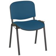Lot de 5 chaises Cluny accroche soudée Pièt.noir PVC M1 Urban Pétrole