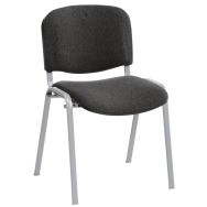 Lot de 5 chaises Cluny piètement gris alu Tissu 100% acrylique coloris gris