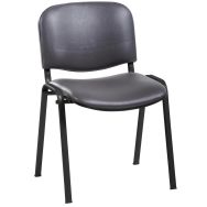 Lot de 5 chaises Cluny piètement noir tissu enduit PVC M2 coloris anthracite