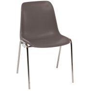 Lot de 5 chaises coque M2 Panama piètement chromé accrochables coloris chocolat