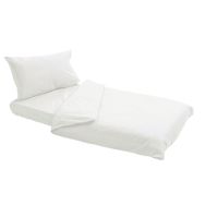 Lot de 5 draps plats coton uni 120 x 180 cm - coloris blanc