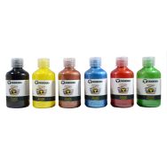 Lot de 6 flacons 250 ml d'encre à dessiner couleurs nacrées assorties