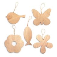 Lot de 5 formes géantes en bois à décorer, thème printemps