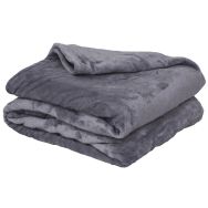 Lot de 5 plaids microflanelle microfibre 130 x 170 cm Acier